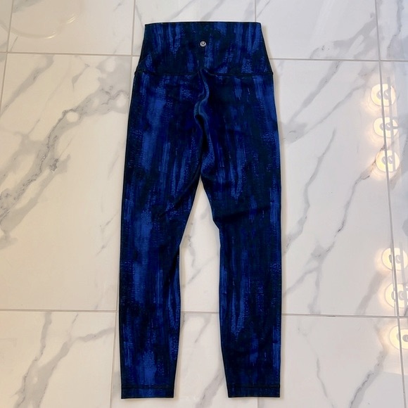 Lululemon Wunder Under Full-On Luon Roll Down Nightsky Blue Black Leggings 4 - Picture 8 of 16